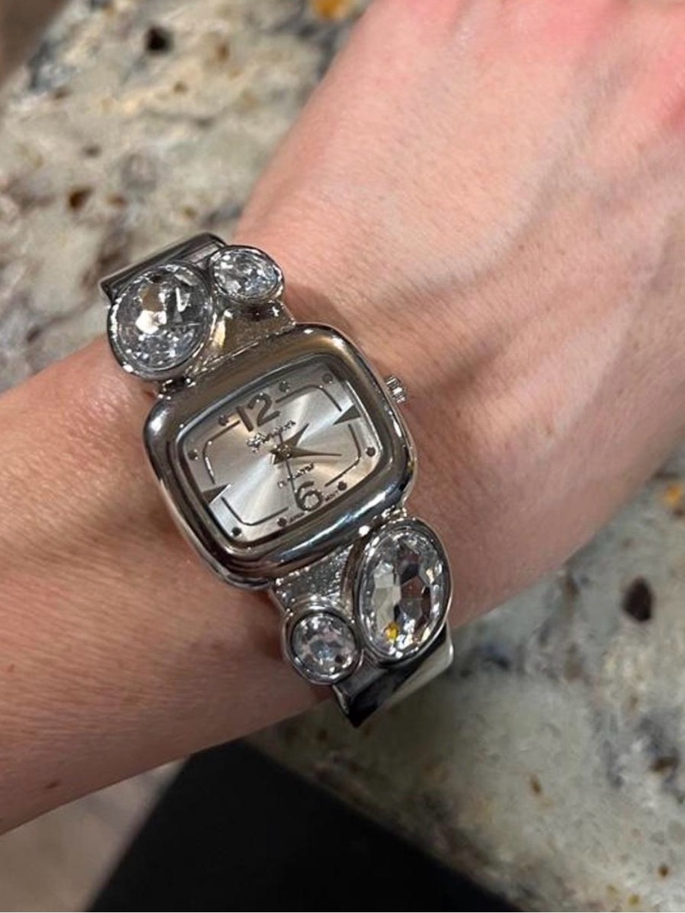 Silver Vintage Y2K Crystal Accent Women's Watch